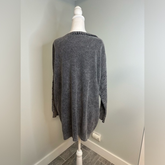 ROXY Snowday Sweater Chunky Kjit Gray Boho Fall Winter Dress Size Large - Picture 7 of 17